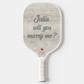 私と結婚してくれる？木素朴材結婚案 ピックルボールラケット (正面)