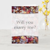「私と結婚してくれる？」+素朴落ちた紅葉 カード (黄色い花)