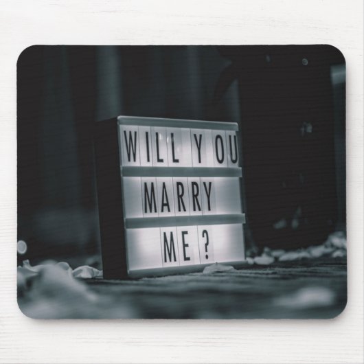 私と結婚してくれる？ 結婚提案ロマンチック マウスパッド (正面)