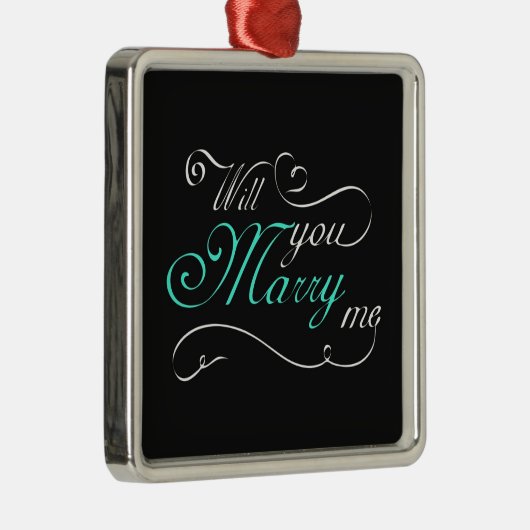 **私と結婚してほしい**クリスマ提案オーナメント メタルオーナメント (右)