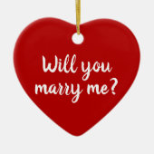 私と結婚してよ赤いカスタム脚本提案かわいい セラミックオーナメント (正面)