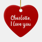 私と結婚してよ赤いカスタム脚本提案かわいい セラミックオーナメント (裏面)