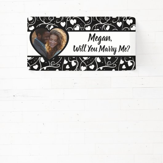 私と結婚して名前をカスタムする 横断幕 (インサイチュ)