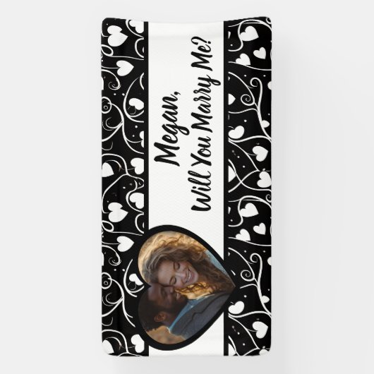 私と結婚して名前をカスタムする 横断幕 (縦)