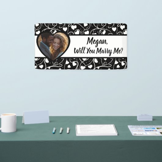 私と結婚して名前をカスタムする 横断幕 (トレードショー)