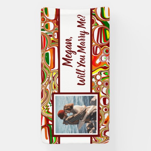 私と結婚して名前をカスタムする 横断幕 (縦)