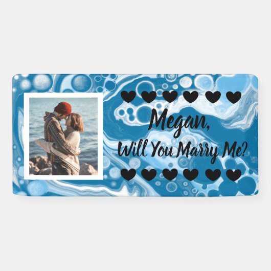 私と結婚して名前をカスタムする 横断幕 (横)