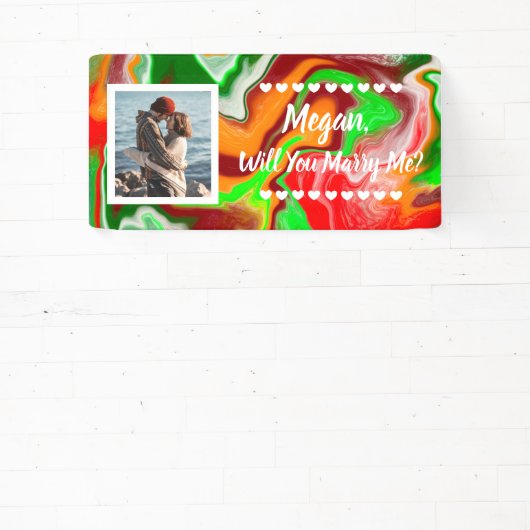 私と結婚して名前をカスタムする 横断幕 (インサイチュ)