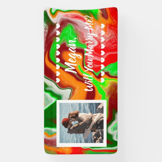 私と結婚して名前をカスタムする 横断幕 (縦)