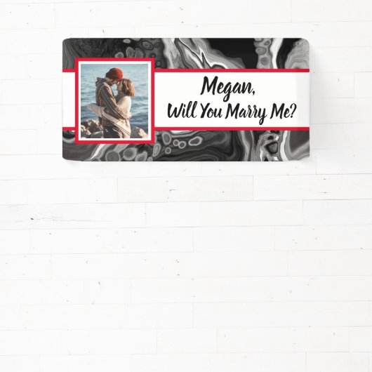 私と結婚して名前をカスタムする 横断幕 (インサイチュ)