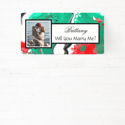 私と結婚して名前をカスタムする 横断幕 (インサイチュ)