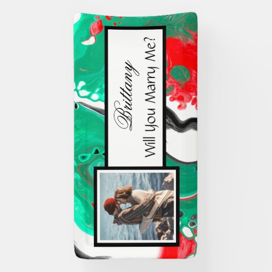 私と結婚して名前をカスタムする 横断幕 (縦)