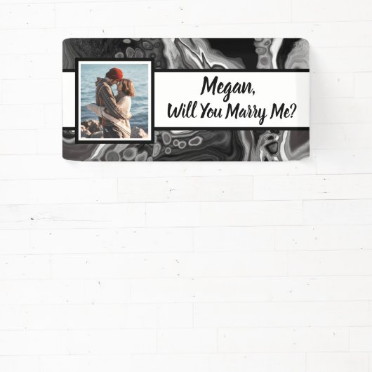 私と結婚して名前をカスタムする 横断幕 (インサイチュ)