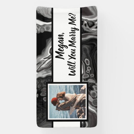 私と結婚して名前をカスタムする 横断幕 (縦)