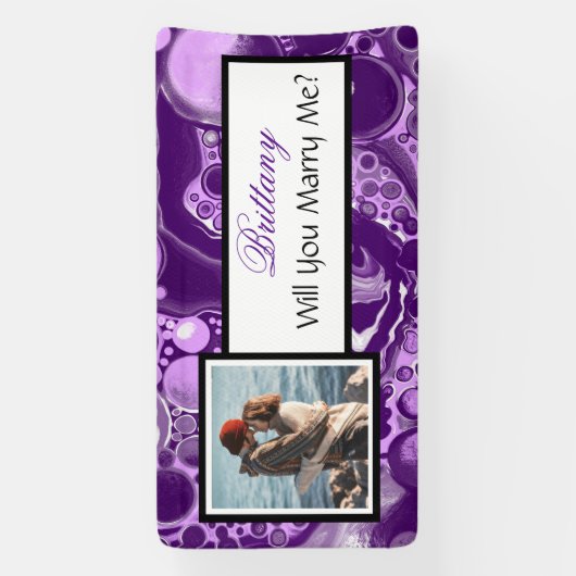 私と結婚して名前をカスタムする 横断幕 (縦)