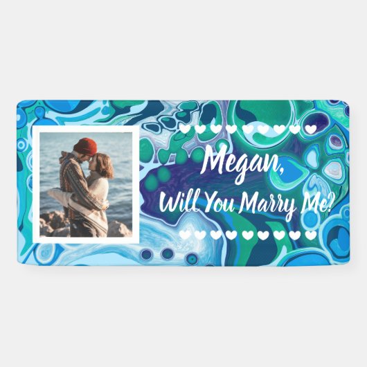 私と結婚して名前をカスタムする 横断幕 (横)