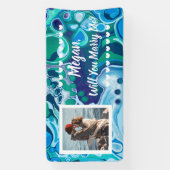 私と結婚して名前をカスタムする 横断幕 (縦)