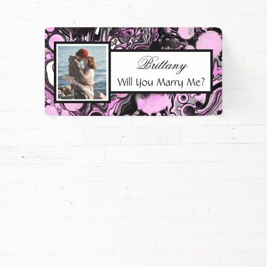 私と結婚して名前をカスタムする 横断幕 (インサイチュ)