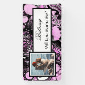 私と結婚して名前をカスタムする 横断幕 (縦)