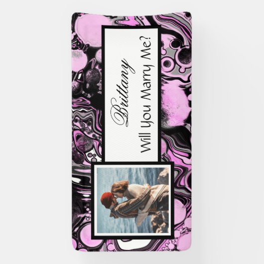 私と結婚して名前をカスタムする 横断幕 (縦)