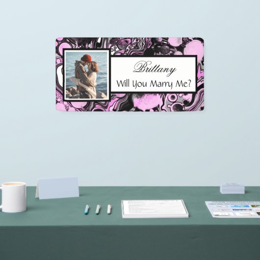 私と結婚して名前をカスタムする 横断幕 (トレードショー)