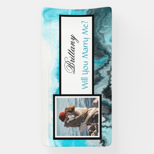 私と結婚して名前をカスタムする 横断幕 (縦)