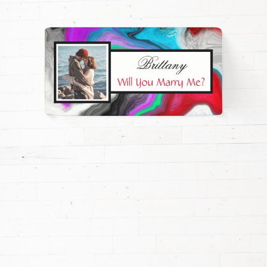 私と結婚して名前をカスタムする 横断幕 (インサイチュ)