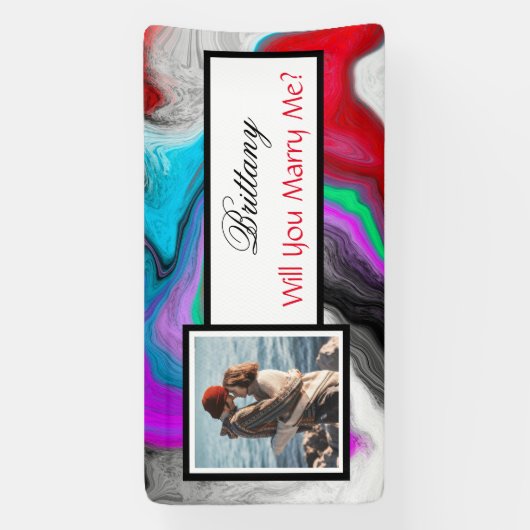 私と結婚して名前をカスタムする 横断幕 (縦)