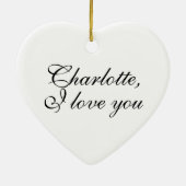 私と結婚して欲しいカスタムハート セラミックオーナメント (裏面)