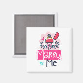 私と結婚して 結婚プロポーズ マグネット (正面/裏面)