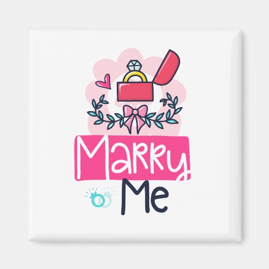 私と結婚して 結婚プロポーズ マグネット (正面)