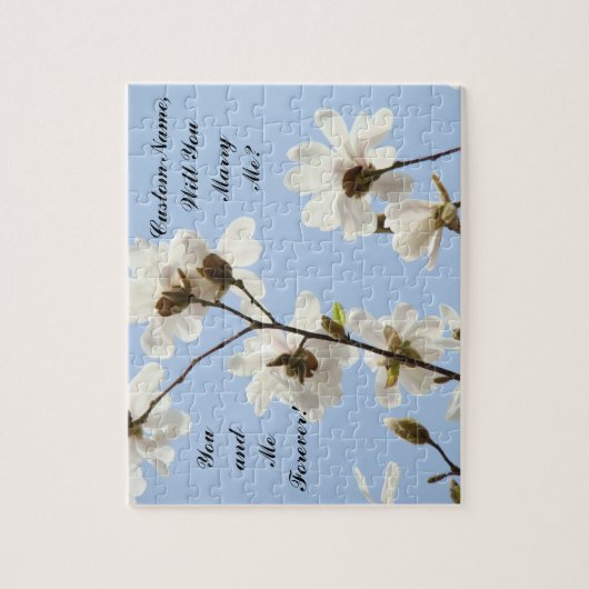 私と結婚しますか。 提案のパズルの青のマグノリア ジグソーパズル (縦)