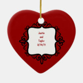 私と結婚しますか。 求婚の婚約 セラミックオーナメント (裏面)