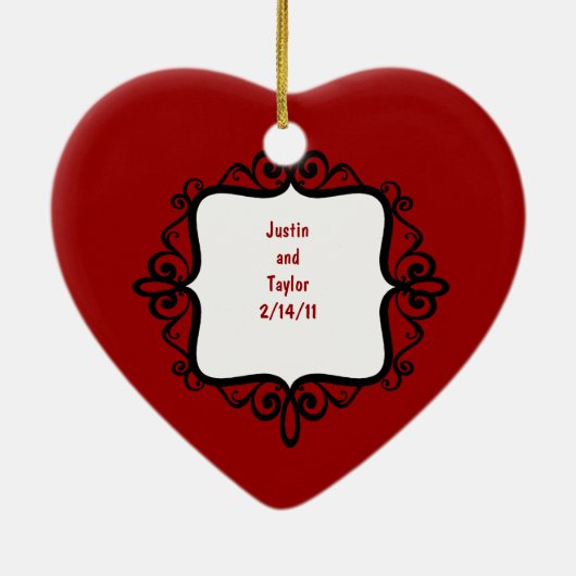 私と結婚しますか。 求婚の婚約 セラミックオーナメント (裏面)