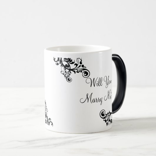 私と結婚しますか。 隠されたメッセージの華麗さのマグ モーフィングマグカップ (正面右)