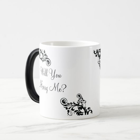 私と結婚しますか。 隠されたメッセージの華麗さのマグ モーフィングマグカップ (正面左)