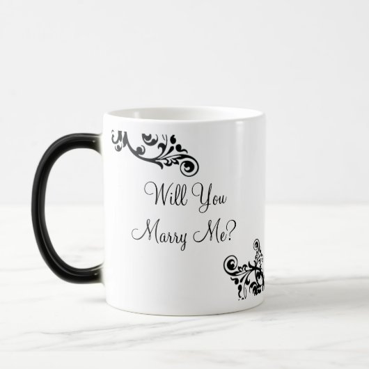 私と結婚しますか。 隠されたメッセージの華麗さのマグ モーフィングマグカップ (左)