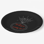 "私と結婚しますか。"驚きの提案のプレート ペーパープレート (アングル)