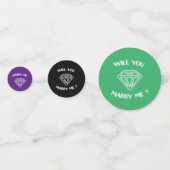 私と結婚するかアールデコ文字ネオンダイヤモンド コンフェッティ (裏面)