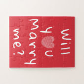 私と結婚するかハート赤ロマンチック提案ジグ ジグソーパズル (横)