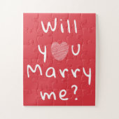 私と結婚するかハート赤ロマンチック提案ジグ ジグソーパズル (縦)