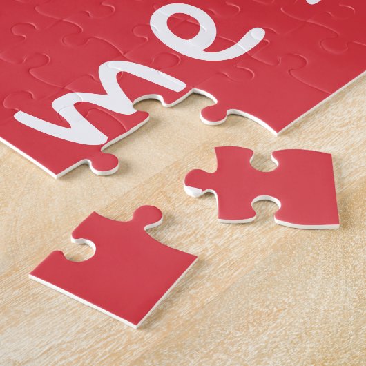 私と結婚するかハート赤ロマンチック提案 ジグソーパズル (側面)