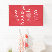 私と結婚するかハート赤ロマンチック提案 横断幕 (インサイチュ)