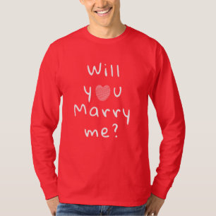 私と結婚するかハート赤ロマンチック提案 Tシャツ