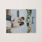 私と結婚するカスタムか写真と名前パーソナライズされた ジグソーパズル (横)