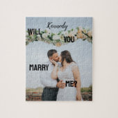 私と結婚するカスタムか写真と名前パーソナライズされた ジグソーパズル (縦)