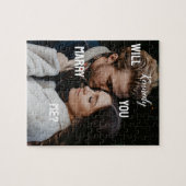 私と結婚するカスタムか写真と名前パーソナライズされた ジグソーパズル (横)