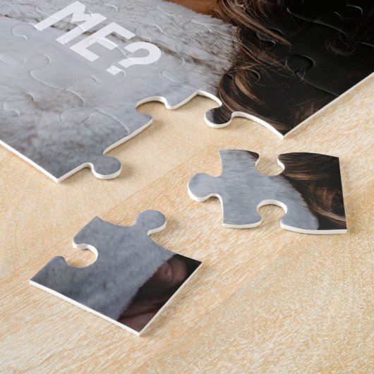 私と結婚するカスタムか写真と名前パーソナライズされた ジグソーパズル (側面)
