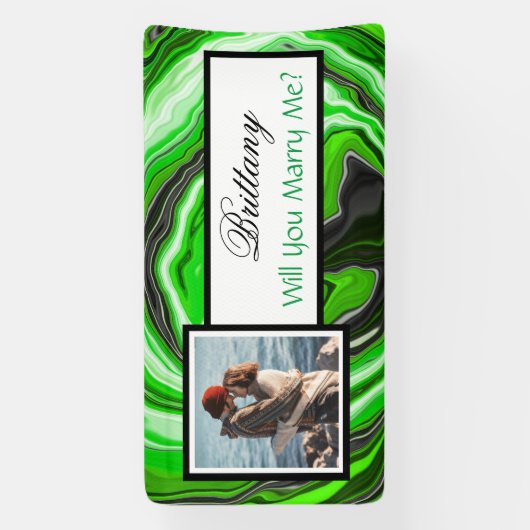 私と結婚する名前をカスタムする提案バナー 横断幕 (縦)