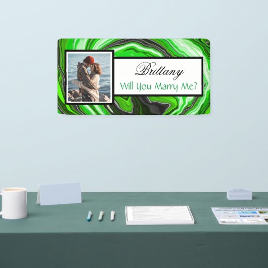 私と結婚する名前をカスタムする提案バナー 横断幕 (トレードショー)